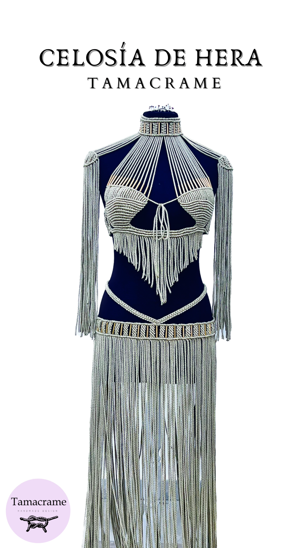 Conjunto de Macramé Top + Falda Celosía de Hera