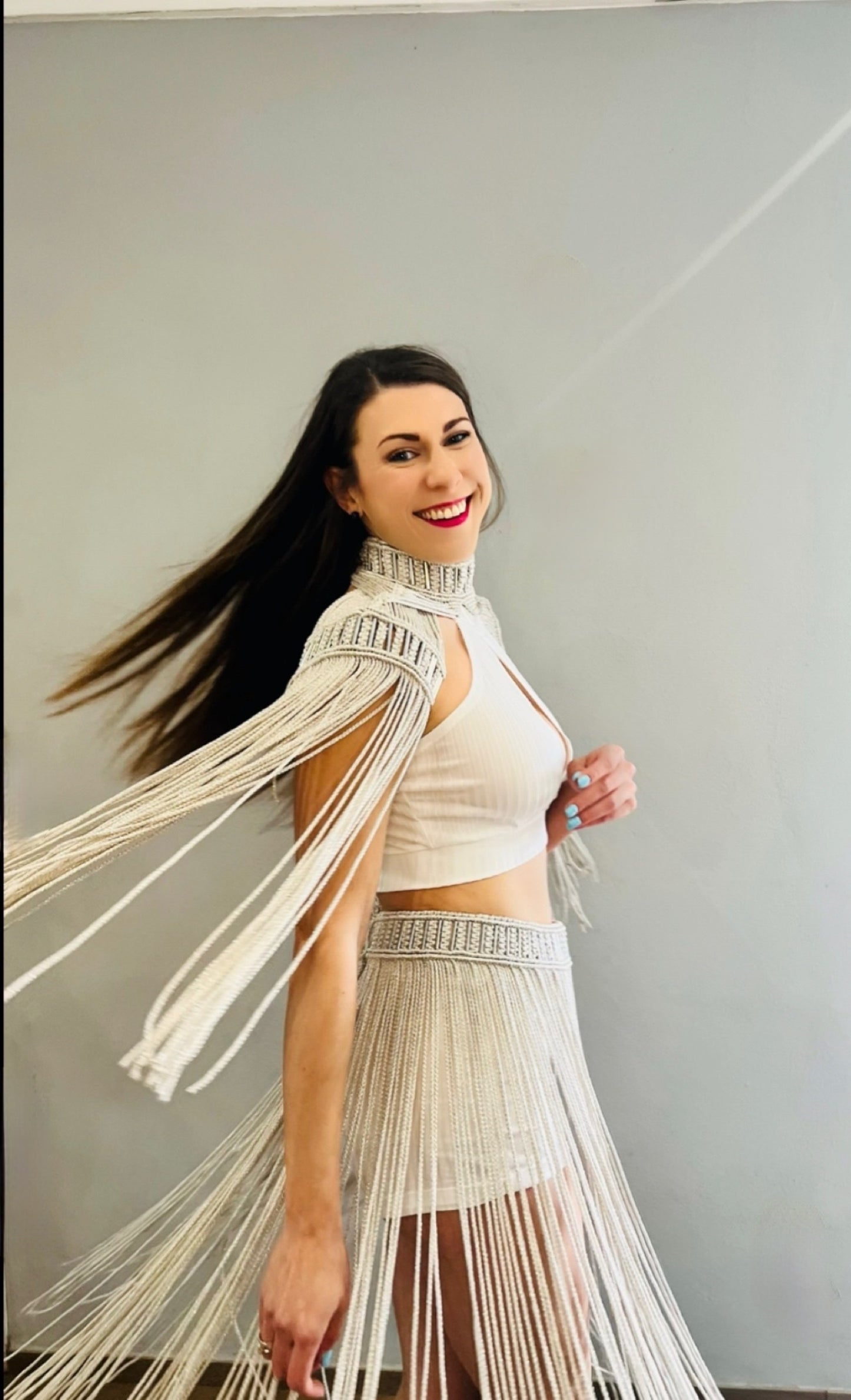 Conjunto de Macramé Hombrera + Falda Sabiduría de Atenea