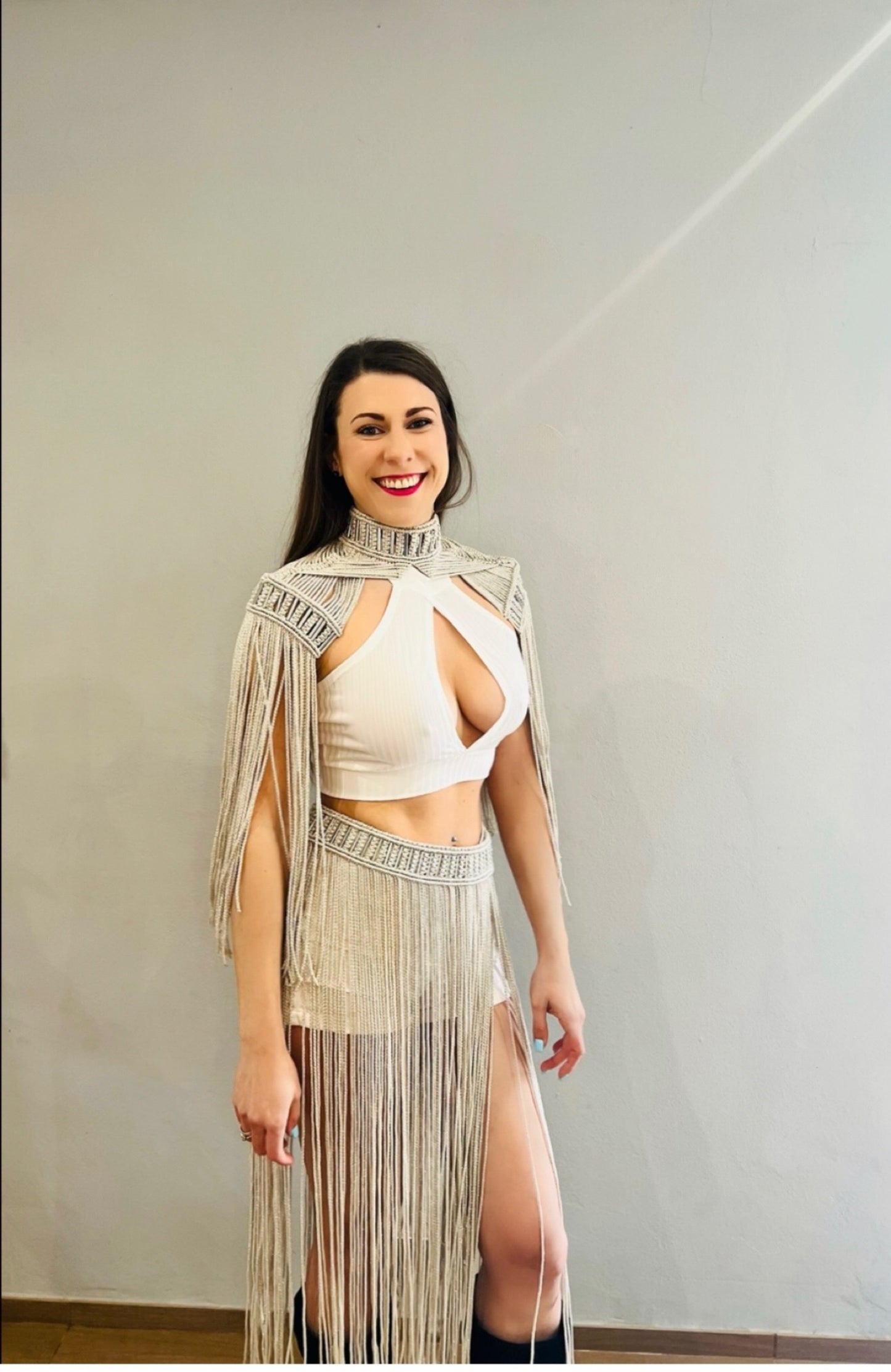 Conjunto de Macramé Hombrera + Falda Sabiduría de Atenea