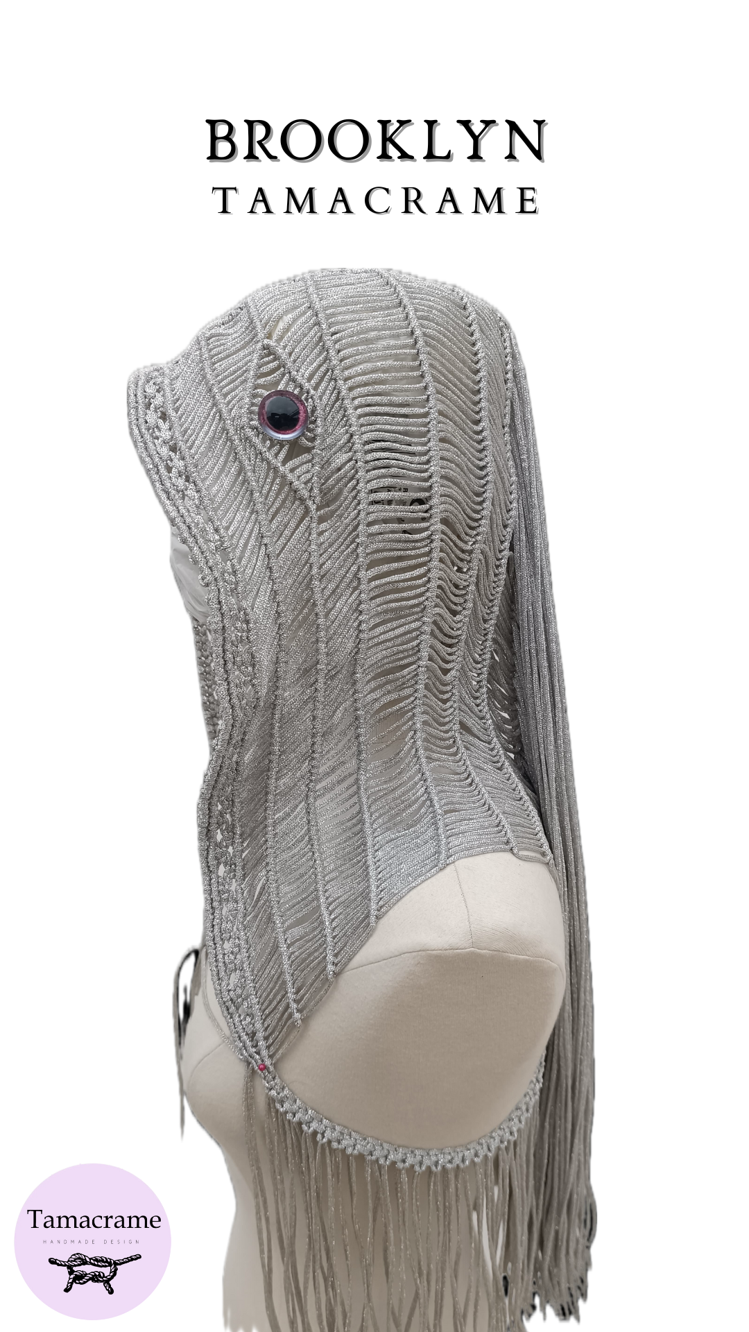 Chaleco con capucha de macramé Brooklyn