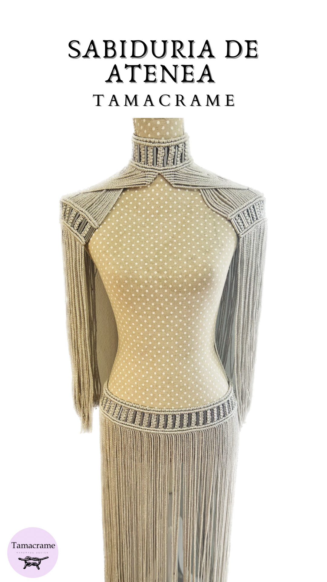 Conjunto de Macramé Hombrera + Falda Sabiduría de Atenea